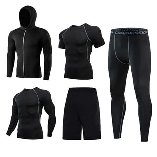 5 Pcs Men's Running Tight Workout Fitness Training Tracksuit