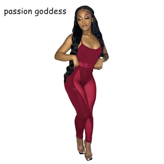 Spaghetti Strap Bodycon Sexy Two Piece Set Women Summer 2022 See Through Mesh Patchwork Club Party Outfits Pants and Top Suits