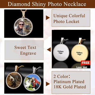 Custom Made Big Photo Medallions 18k Gold Necklace