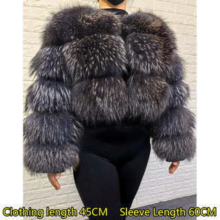 Plus Size Tops Brown Fur 2025 Maomaokong Obese Women's Outerwear Natural Raccoon Real Fur Coat Winter Jacket Female Clothing