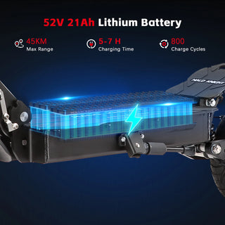 HALO KNIGHT T104 Adult Electric Scooter 2400W Dual Motor Powerful 65KM/H Fast E Scooter 52V 21Ah Cheap Foldable US Kick Escooter