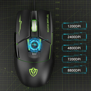 Macro Definition 7D Esports Gaming Mouse USB Right Hand RGB Backlit Can Be Turned off Heavy Duty Wired Stock Office Home LOL