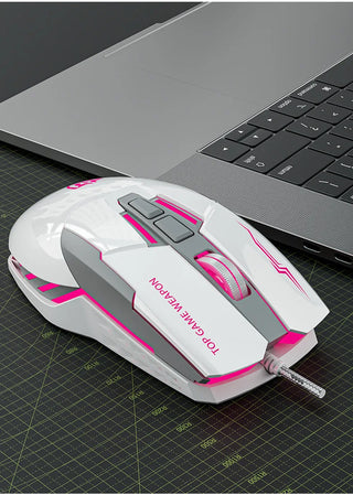 Macro Definition 7D Esports Gaming Mouse USB Right Hand RGB Backlit Can Be Turned off Heavy Duty Wired Stock Office Home LOL