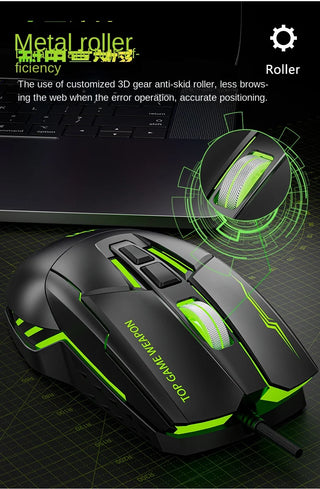 Macro Definition 7D Esports Gaming Mouse USB Right Hand RGB Backlit Can Be Turned off Heavy Duty Wired Stock Office Home LOL