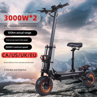 EU & USA Warehouse High-Speed 60V 6000W Dual Motor Electric Scooter 11 Inch Bicycle 85km/h Adult Electric Scooter