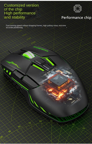 Macro Definition 7D Esports Gaming Mouse USB Right Hand RGB Backlit Can Be Turned off Heavy Duty Wired Stock Office Home LOL