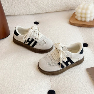 ZY Summer Korean Style Casual Running Shoes for Boys White Mesh Upper Lace-Up Closure Rubber Midsole Fashion Trend