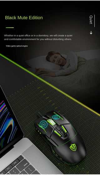 Macro Definition 7D Esports Gaming Mouse USB Right Hand RGB Backlit Can Be Turned off Heavy Duty Wired Stock Office Home LOL