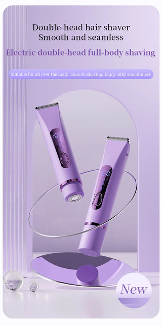Lightweight 2 in 1 Electric Hair Remover Painless Detachable Women's Hair Shaver Double-headed Gentle Pubic Hair Remover Legs