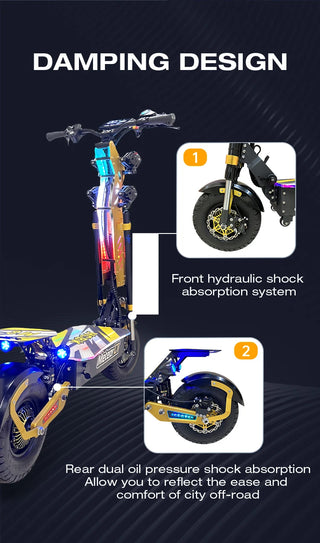 Fast Delivery GT-M8 72V50AH 60V60AH Dual Motors trottinettes électriques 13/14 inch City/off-road Wheel Adult Electric Scooter