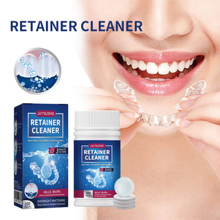 100PCS Denture Cleaning Tablets Removes Odor Oral Cleaning Retainer Cleaner for Aligner Mouth Night Guard