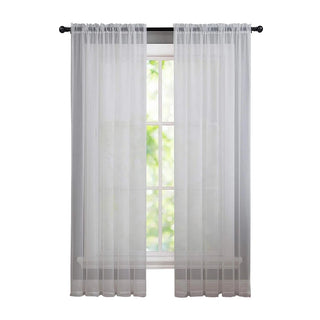 Soild Color Sheer Curtains Semi Transparent Voile Grommet Glass Screen Window Curtains for Living Dining Room Tulle Drapes
