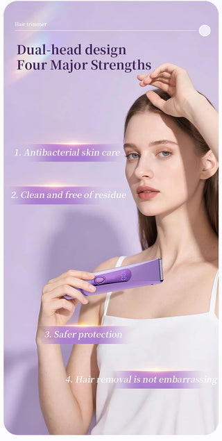 Lightweight 2 in 1 Electric Hair Remover Painless Detachable Women's Hair Shaver Double-headed Gentle Pubic Hair Remover Legs