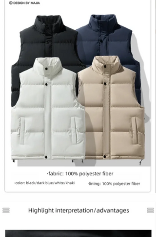 Winter Jacket Men Vest Vest Men Jacket Sleeveless Vest Casual Coat Men down Cotton Warm Thicken Waistcoat Thick Gilet Workwear