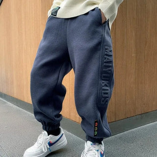 Thermal Fleece-Lined Boys' Sports Pants Winter Kids' Athletic Pants Medium-Large Toddler Boys Casual School Pants