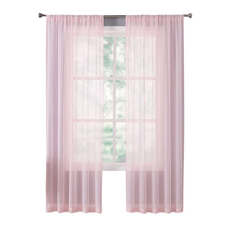 Soild Color Sheer Curtains Semi Transparent Voile Grommet Glass Screen Window Curtains for Living Dining Room Tulle Drapes