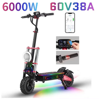 Boyueda S5 Electric scooter 6000WMotor 60v38AH Battery 11 Inch AdultOff-road Escooters 85km/h DoubleDrive Version E-5cooter