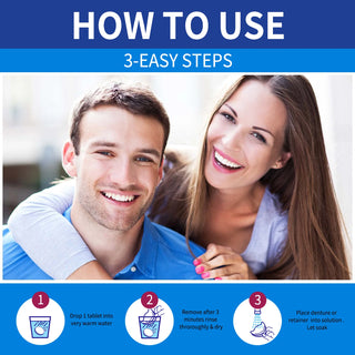 100PCS Denture Cleaning Tablets Removes Odor Oral Cleaning Retainer Cleaner for Aligner Mouth Night Guard