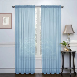 Soild Color Sheer Curtains Semi Transparent Voile Grommet Glass Screen Window Curtains for Living Dining Room Tulle Drapes
