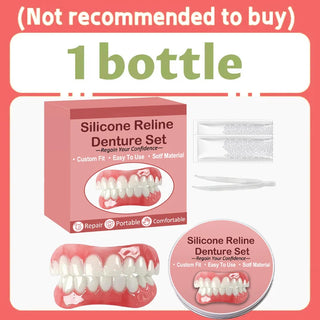 Silicone Upper Lower Veneers - Comfortable Fake Teeth Cosmetic Kit for Smile Enhancement