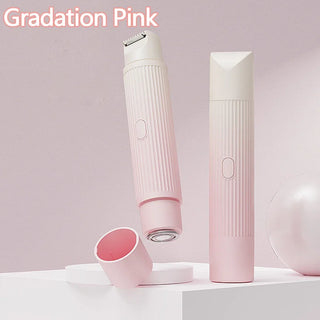 Waterproof 2in1 Electric Shaver for Women Bikini Hair Trimmer Wet Dry Use Dual Head Detachable Cordless Rechargeable