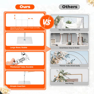 Modern Rectangular Silver Stainless Steel Wedding Arch Stand