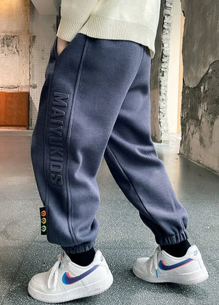 Thermal Fleece-Lined Boys' Sports Pants Winter Kids' Athletic Pants Medium-Large Toddler Boys Casual School Pants