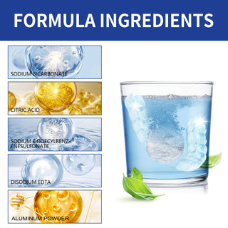 100PCS Denture Cleaning Tablets Removes Odor Oral Cleaning Retainer Cleaner for Aligner Mouth Night Guard