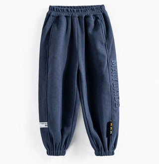 Thermal Fleece-Lined Boys' Sports Pants Winter Kids' Athletic Pants Medium-Large Toddler Boys Casual School Pants