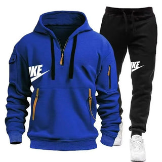 New men's autumn and winter suit zipper hoodie + trousers suit casual men's sportswear warm suit