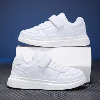 Breathable Sneakers Kids Boys Girls Sports Running Casual Shoe Leather Non-slip Soft Soled Children White Tennis Outdoor Shoes