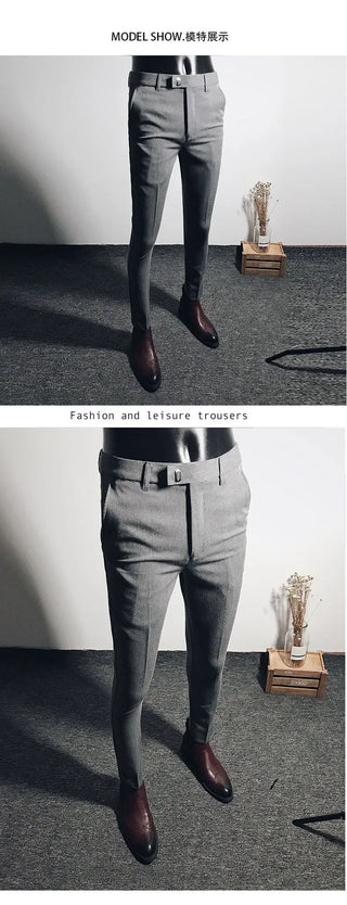 Men Suit Pants Dress Pantalone Hombre Stretch Slim Formal Trousers Calça Masculina Solid Color Casual Pants Fashion Men Clothing