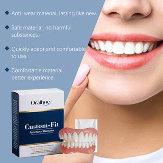 Silicone Denture Kit Temporary Orthodontic Upper Lower Set Fake Tooth Oral Care Easy Use Whitening Dentures Simulation Braces