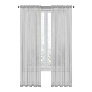 Soild Color Sheer Curtains Semi Transparent Voile Grommet Glass Screen Window Curtains for Living Dining Room Tulle Drapes