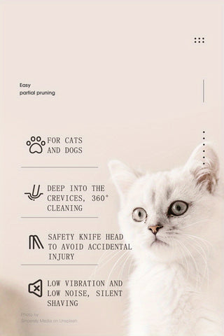 1pc Electric Pet Clippers Cats Dog Foot Hair Trimmer USB Charging Pet Paw Hair Clipper Shaver Grooming Machine Pets Products