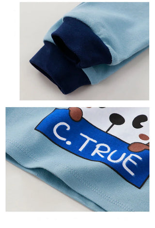 Children Pajamas Sets Unisex Soft Comfort Cartoon Dinosaur Clothing Set Outfit Suitable Boys Girls Perfect for Autumn Winter