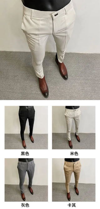Men Suit Pants Dress Pantalone Hombre Stretch Slim Formal Trousers Calça Masculina Solid Color Casual Pants Fashion Men Clothing
