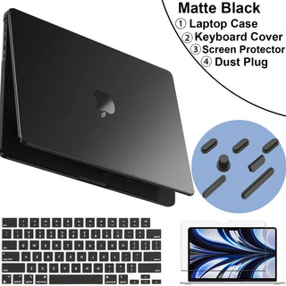 Matte Protective Case For MacBook Air 13.6 inch 2025–2022 M4/M3/M2 Chip Models A3240 A3113 A2681,Scratch & Fingerprint Resistant
