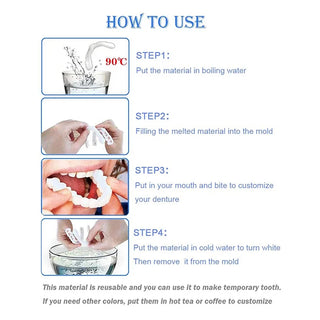 Denture Cover Veneer Snap-on Teeth Kit Fake Temporary Tooth Whitening Replacement Temporary Tooth Replacement Tooth Model