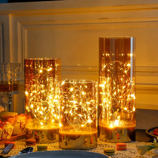 3Pcs Glass Flameless Candles LED Battery Powered Candles Fairy Light Table Lamp with 8-Key Remote Control Christmas Home Decor