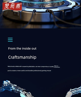 Shuangfeiyan Professional Gaming Mouse Wired Cool Light Precise Positioning USB Interface Computer Accessories Office