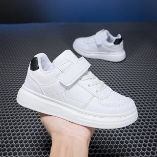 Breathable Sneakers Kids Boys Girls Sports Running Casual Shoe Leather Non-slip Soft Soled Children White Tennis Outdoor Shoes