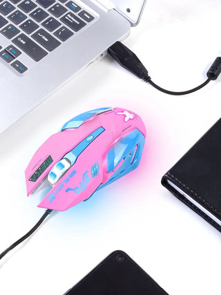 YOOYA YYfVMO161 Game Mouse Pink Rabit Wired USB Cable Gaming Computer Mice Adjustable DPI Ergonomic For Laptop PC
