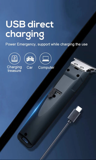 Design of adjustable cutter head with USB charging for electric hair clipper hair and beard trimming