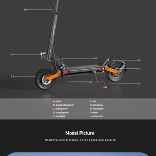 JOYOR S10-S-Z Folding Electric Scooter 1000W*2 Dual Motors 60V18AH High-capacity Battery 10*3.0 Widen Tires 75Km Max Range