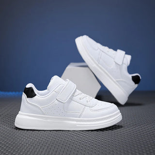 Breathable Sneakers Kids Boys Girls Sports Running Casual Shoe Leather Non-slip Soft Soled Children White Tennis Outdoor Shoes