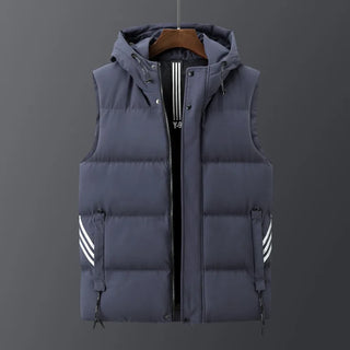 Waistcoat for men spring and autumn waistcoat for Korean men fashion slim handsome vest warm down cotton vest with hat