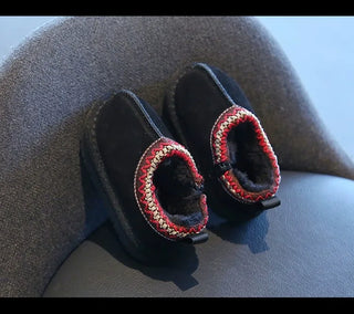 Baby Warm Casual Flat Low Top Snow Boots 2025 Winter Fashion Childrens' Concise Soft Soled Comfortable Non Slip Cotton Shoes