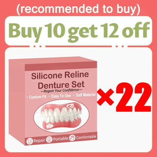Silicone Upper Lower Veneers - Comfortable Fake Teeth Cosmetic Kit for Smile Enhancement