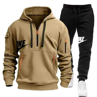 New men's autumn and winter suit zipper hoodie + trousers suit casual men's sportswear warm suit